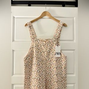 Zara Women’s Overalls Jane Jumpsuit Spring Floral Print Size Medium NWT